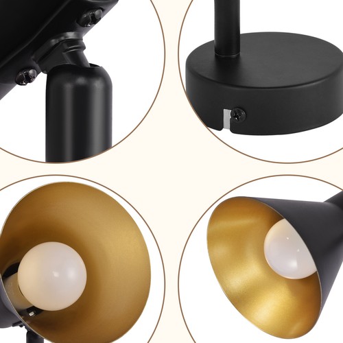ZMH LED Deckenleuchte Schwarz Deckenstrahler E14 Vintage WhonzimmerSchwenkbar - Bild 7 von 47