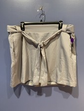 Womens XL Skort, Gray, St. Johns Bay, Polyester, Tie Front, NWT