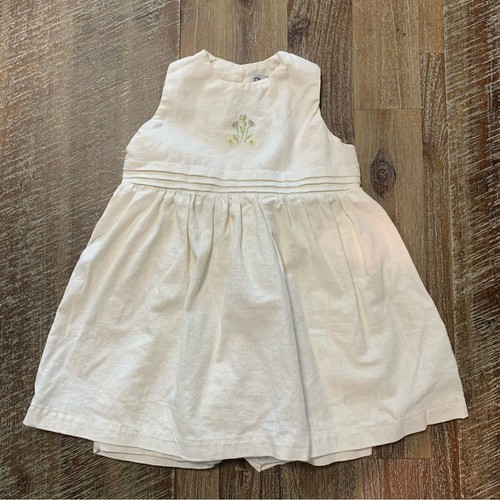 Okaidi Linen Child’s Dress New With Tags Girls 12 Month Beige - Picture 1 of 13
