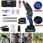 Cordless Mini Chainsaw Electric Chain Saw 21V 6" 1000W Wood Cutter Cutting Tool