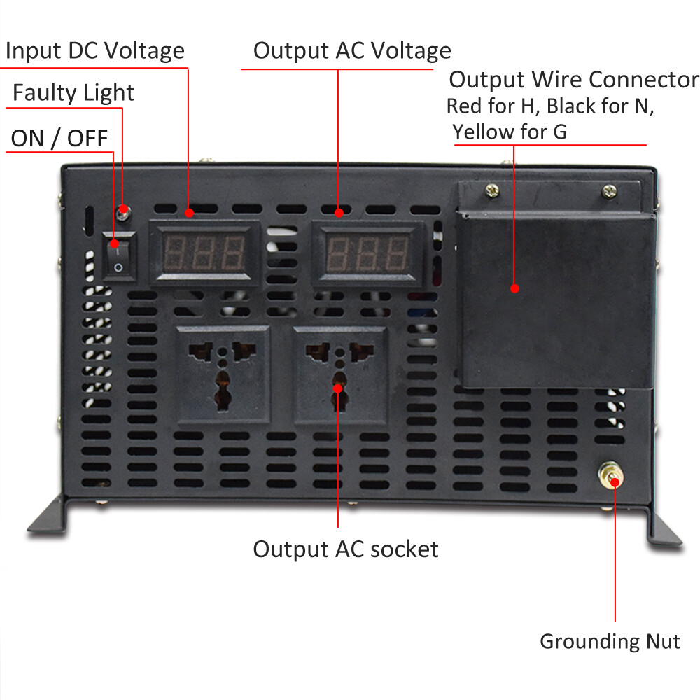 10000W Pure Sine Wave Inverter 24V/48V DC to 220/240V AC Solar Power