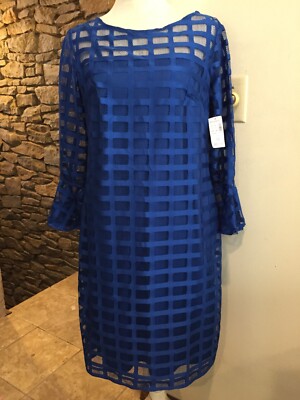 Cb Established 1962  Dress, Size 12 Blue Lace Lined Tag $50 NWT
