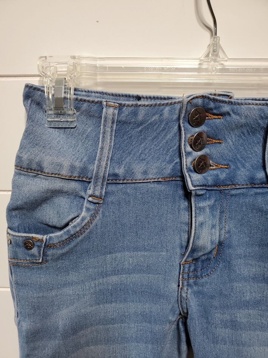 Always Friday jeans womens size 1 light wash wide belt loops Always Friday jeans womens size 1 light wash wide belt loops