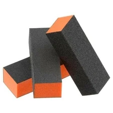 Black Orange Grit Sanding 3-Way 80/80/100 Nail Buffer Blocks - Pick Any Quantity