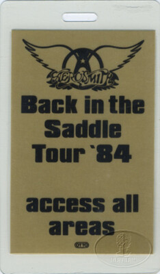 AEROSMITH 1984 BACK/SADDLE LAMINATED BACKSTAGE PASS gld | eBay