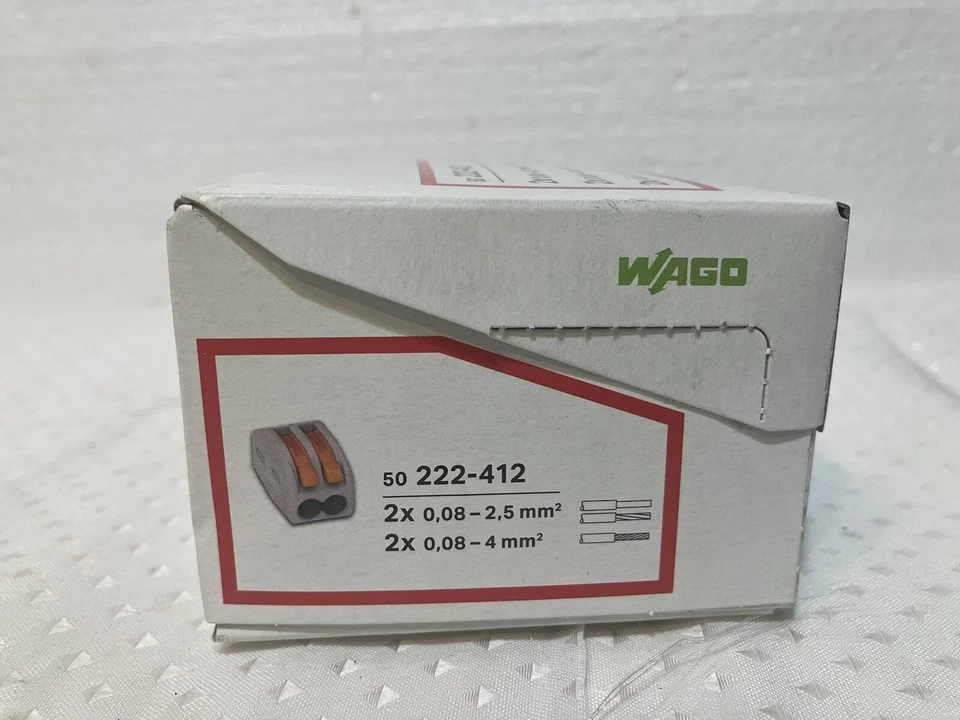GENUINE WAGO two ports lever nuts 222-412 cage clamp new in box 50-PCS - Image 3 of 4