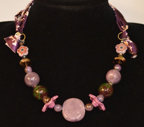 Collar de cuentas gruesas púrpura rosa o multicolor REGALO elección de estilos - Imagen 6 de 20