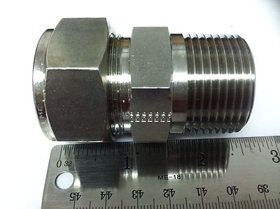 PARKER 12-16 FBZ-SS METAL COMPRESSION TUBE FITTING 3/4'' X 1'' NPT 