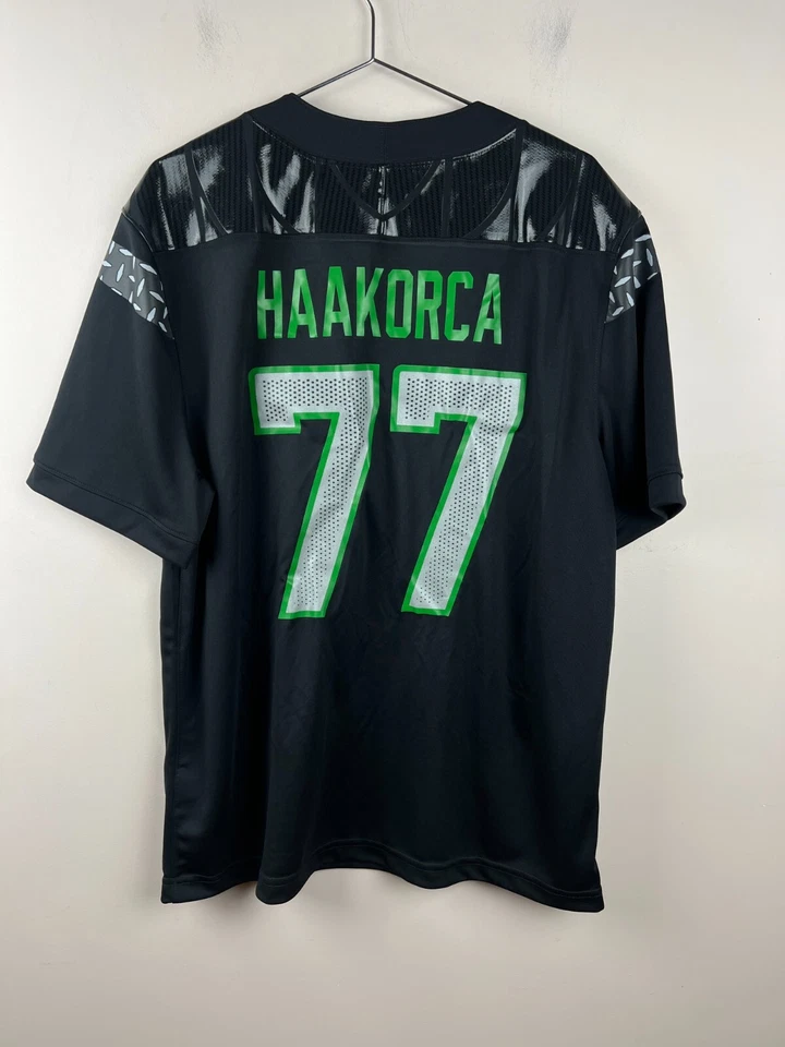 Nike Oregon Ducks #77 HAAKORCA Jersey Men's L Black Green Football Dri-FIT NCAA - Image 2 of 4