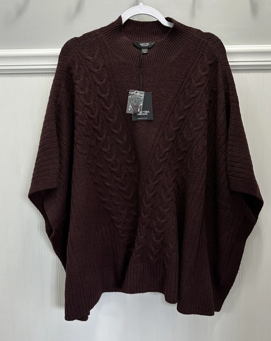 Vera wang poncho sweater sale