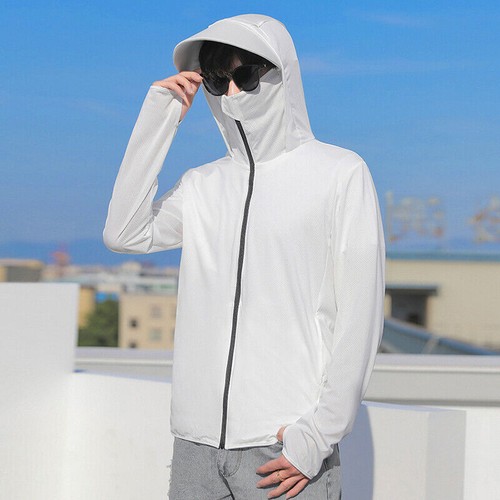 UPF 50+ Herren Langarm Sonne Haut Schutz T-Shirt Outdoor Angeln Hoodies USA - Bild 13 von 23