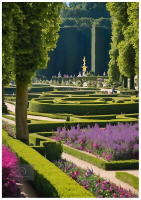 Frankreich Schloss Versailles Café Park Bild Kunst Poster Deko Wanddrucke A4