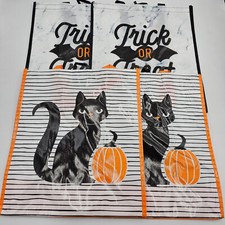 Celebrate It Halloween Large Reusable Tote Bags 15" x 13" x 7"  SET OF 4  NWT