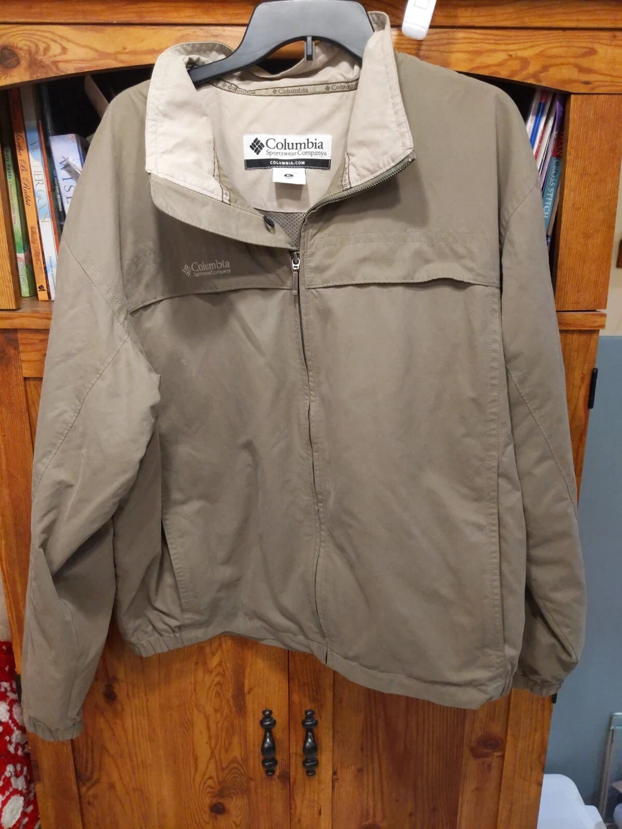 Columbia Sportswear Company Men's Jacket Tan Beige Brown Full Zip Large XL  Vent | eBay