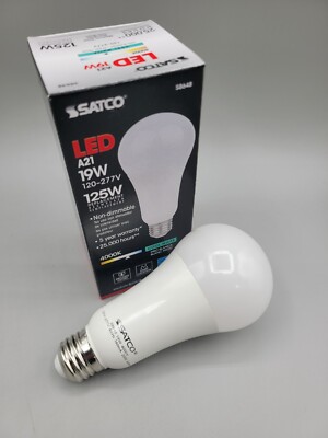 SATCO S8648 LED Bulb A21 19W 4000K Cool White 120-277V Medium E26 Base 2000L