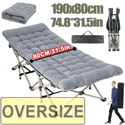Adults Folding Sleeping Cot Widen Guest Bed Outdor Portable Camping Cot 80*190cm