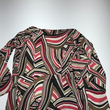 Ann Taylor Loft Dress Womens Size 2 Multicolor Print Wrap Tie Belt Long Sleeve