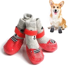 4Pcs/Set Pet Shoes Winter Warm Dog Socks Waterproof Anti-Slip Rain Snow Boots fo