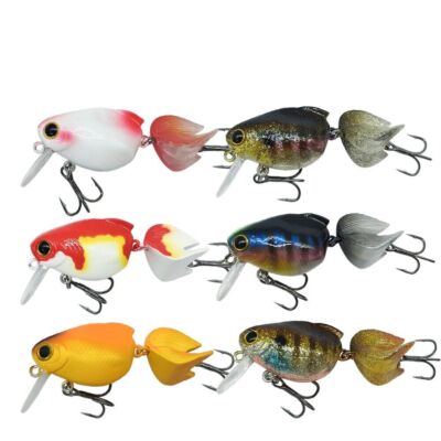 2Pcs Goldfish Floating Fishing Lure Wobblers Crankbait Surface Perch Lure 6cm 7g