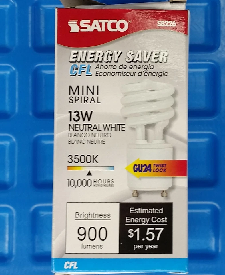 12x SATCO S8226 13W (60W Equal) GU24 3500K CFL Light Bulb replaces 33113SP35K - Image 4 of 4