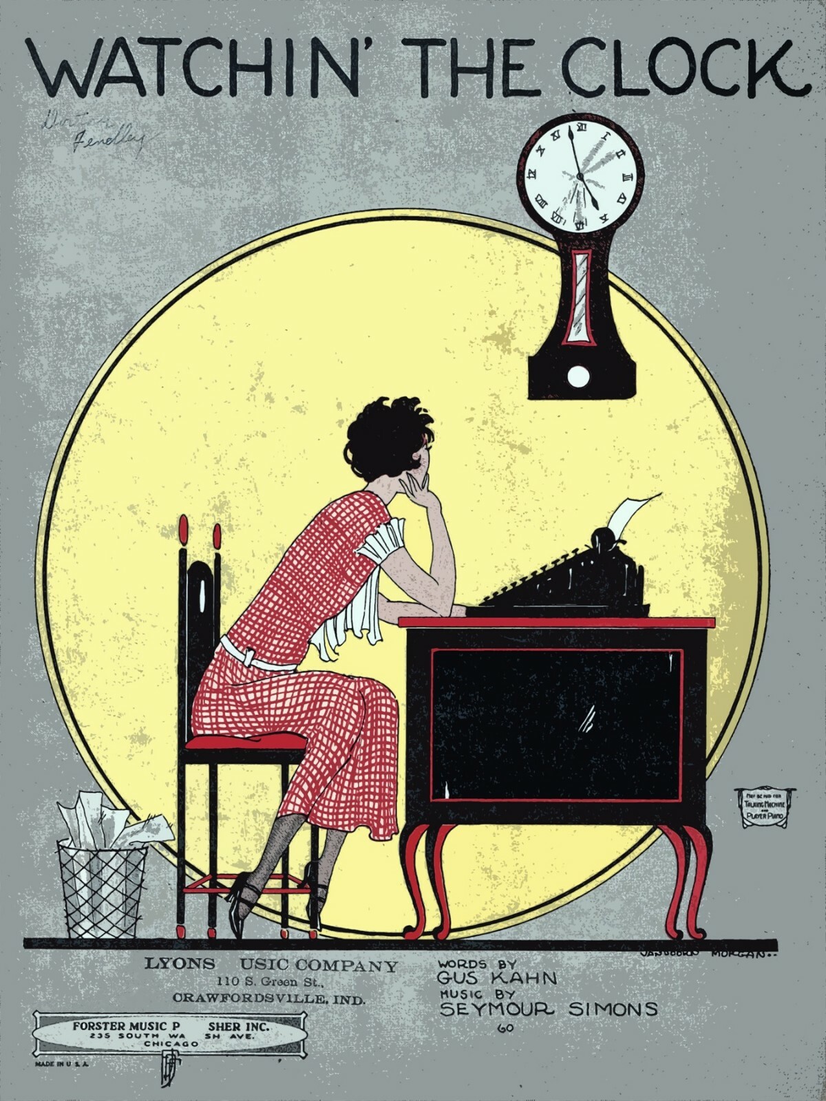 Decoration Poster.Home interior design print.Wall art.Office watching clock.7134