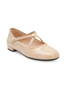 100%AUTH NEW WOMEN PRADA MIU MIU CROSSOVER STRAP PATENT NUDE BALLET FLAT US 10.5