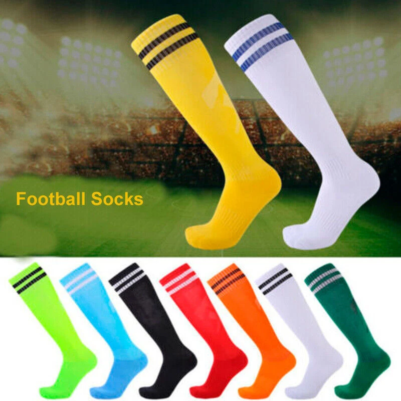 Men Kids Sport Football Soccer Long Socks Solid Knee High Bottom Non-slip Socks - Image 2 of 4