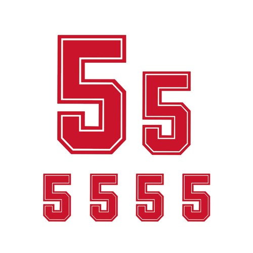 6pcs Set Bold Border Font Vinyl Heat Transfer Iron On Jersey Number Baseball - Picture 47 of 81