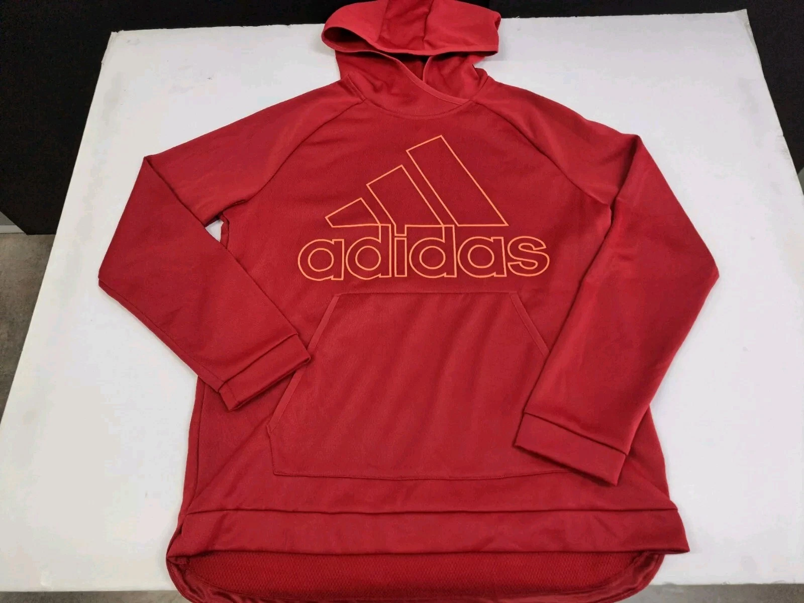 NWT Adidas Womens Long Sleeve Hooded Pullover Maroon Climawarm Large #6373