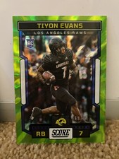 2023 Score Tiyon Evans RC #336 Green Electric Rookie #'d /99 Los Angeles Rams
