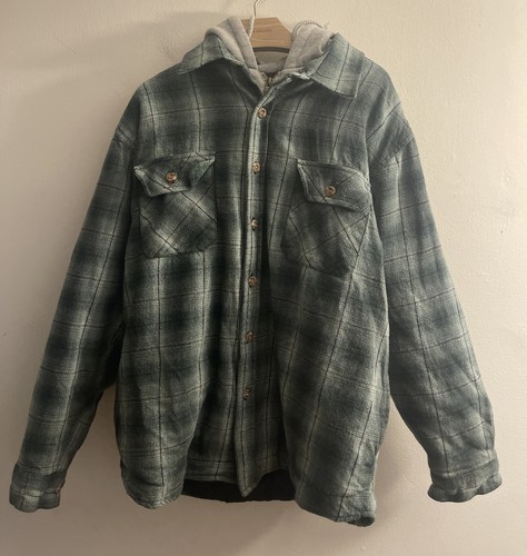 Full Zip Jacket Mens Plaid Green 