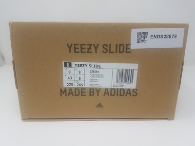 Adidas Yezzy Slides Pure Size 9 Empty Box With Defects & Small Hole