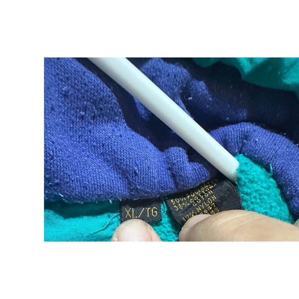 Chaqueta cortavientos Eddie Bauer vintage años 90 azul verde ropa deportiva 1/4 cremallera talla XL Foto 4 de 4