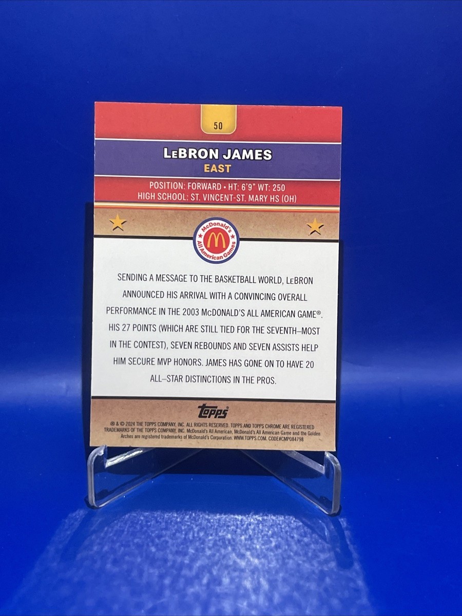 2024 Topps Chrome McDonalds LEBRON JAMES Lakers #50 Purple Wave
