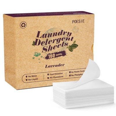 Laundry Detergent Sheets Lavender Scent 160 Sheets 80 Large Loads Eco-Friendly