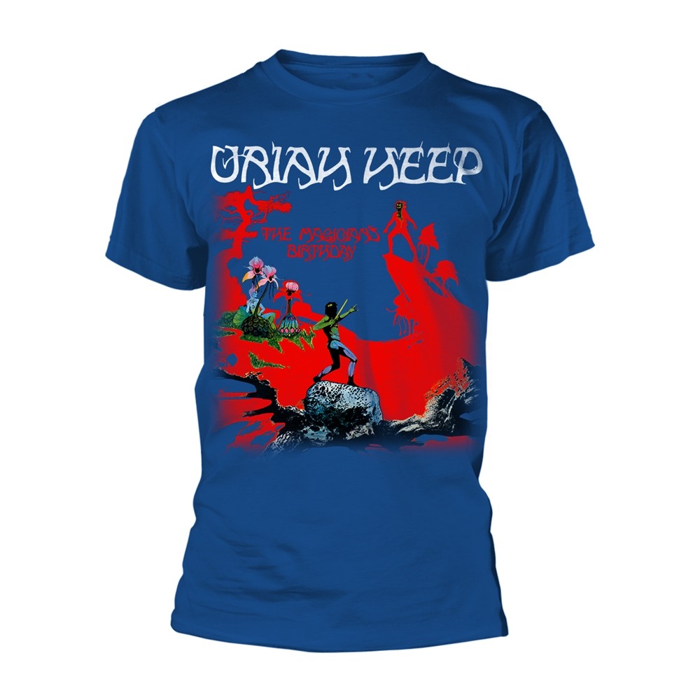 URIAH HEEP - THE MAGICIANS BIRTHDAY (BLUE) BLUE T-Shirt Medium
