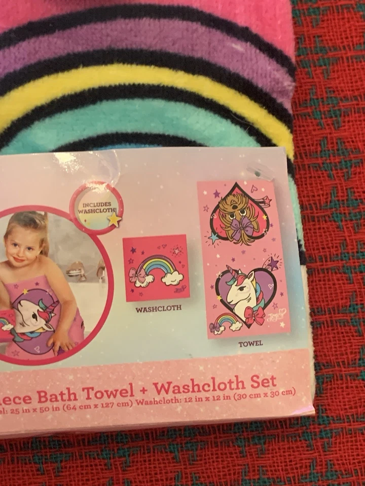 Juego de toallas y paños de baño JoJo Siwa de 2 piezas de Nickelodeon NUEVO con etiquetas Foto 3 de 4