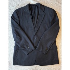 Jos. A. Bank Signature Gold Pinstripe Suit Jacket 44 R 100 Wool Blazer Men Blue