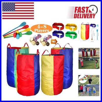 Durable Potato Sack Race Bags & Egg Spoon Set: Perfect for Parties & Festivals