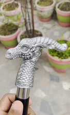 Dragon Head Walking Cane   Fantasy-Inspired Metal Handle Stick
