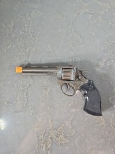 Vintage Python 357 Style Revolver Toy 8 Shot Cap Gun with Cowboy Logo RARE