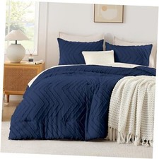Navy Blue Comforter Set King Size, Boho Soft King 104"x90" 12 - Navy Blue