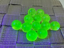 Lot Of 12 Vintage Vaseline Glass/Uranium Glass Marbles UV Glow 5/8"