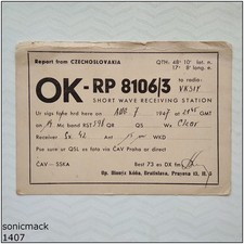 QSL Card OK-RP 8106/3 Bratislava Prayova Dionyz Kona 1947 Postcard (P1407)
