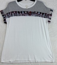 Celeste Short Sleeve Top NWOT Size Medium White Made In USA Over Size