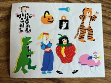 Vintage Mrs. Grossman's Kids Costume Halloween Stickers Strip Sheet 1995