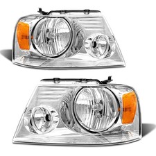Pair Headlights Assembly For 2004-2008 Ford F-150 F150 Chrome Housing Headlamps Pair Headlights Assembly For 2004-2008 Ford F-150 F150 Chrome Housing Headlamps