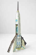 Vintage Tin Toy Rocket Space Toy Friction-Type