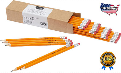 30 Pack Pre-Sharpened #2 HB Wood Pencils with Erasers for School Office Writing