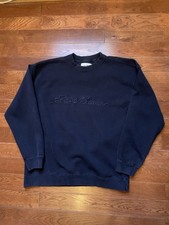 Vintage Eddie bauer Sweatshirt Men  s Small Navy Spellout Crewneck Sport Shop 90s